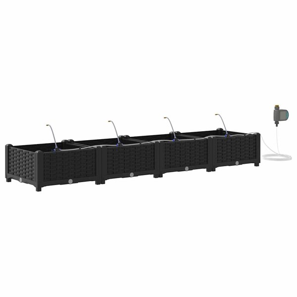 vidaXL Pots de jardin Noir 160 x 40 x 22 cm Acier