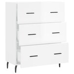 vidaXL Buffet Blanc brillant 69 5x34x90 cm Bois d'ingénierie
