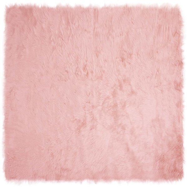 vidaXL Tapis en fausse Tafalla Rose 200 x 200 cm Polyester