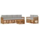 vidaXL Ensemble de canapés d'extérieur 7 pc Naturel et gris clair