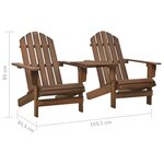 vidaXL Chaises de jardin Adirondack avec table bois de sapin marron