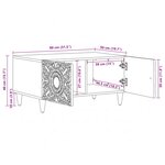 vidaXL Table basse Blanc 80 x 50 x 40 cm Bois de mangue massif