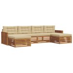 vidaXL Ensemble de canapés d'extérieur 6 pc Naturel et Beige