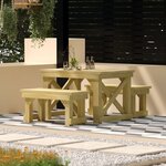 vidaXL Ensemble à manger de jardin 3 Pièces Bois de pin imprégné
