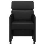 vidaXL Chaises de Salle à Manger avec Roues 2 Pièces Noir 58 x 65 x 98 cm