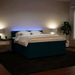 vidaXL Sommier à lattes de lit et matelas Bleu 200x200 cm velours