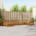 vidaXL Ensemble de canapés d'extérieur 7 Pièces Naturel