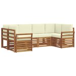 vidaXL Ensemble de canapés d'extérieur 6 pc Naturel et Crème
