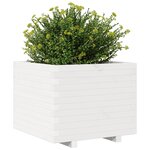 vidaXL Jardinière blanc 60x60x49 5 cm bois de pin massif