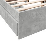 vidaXL Cadre de lit avec tiroirs sans matelas gris béton 120x200 cm