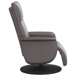 vidaXL Fauteuil inclinable avec repose-pieds gris similicuir