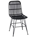 vidaXL Chaise de salle à manger 2 pc Rattan et Acier Noir