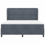 vidaXL Lit à ressorts avec matelas Gris foncé 180 x 200 cm Velours