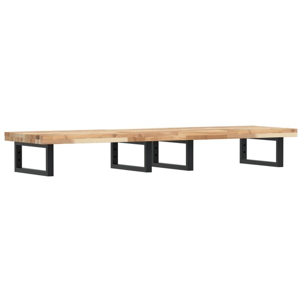 vidaXL Étagère de vasque murale acier et bois massif d'acacia