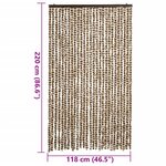 vidaXL Rideau anti-mouches beige et marron 118x220 cm chenille