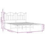 vidaXL Cadre de lit métal sans matelas avec tête de lit noir 135x190cm