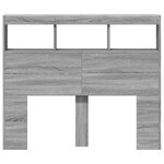 vidaXL Armoire tête de lit avec LED sonoma gris 120x17x102 cm