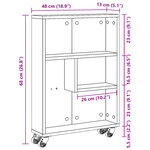 vidaXL Chariot de rangement étroit vieux bois bois d'ingénierie