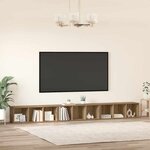 vidaXL Ensemble meuble TV 3 Pièces Chêne artisanal 37 x 35 x 107 5 cm