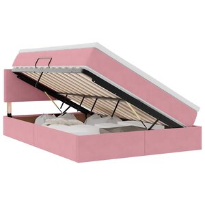 vidaXL Lit de Rangement avec matelas Rose 140 x 200 cm Velours