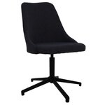 vidaXL Chaise pivotante de salle à manger Noir Tissu