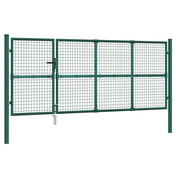 vidaXL Portal de jardin maille vert 350x175 cm acier galvanisé