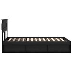 vidaXL Cadre de lit avec matelas Noir 135 x 190 cm Pin massif