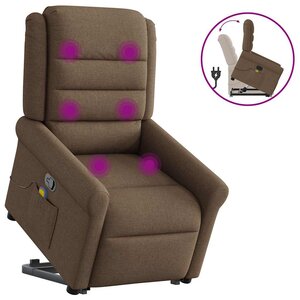 vidaXL Fauteuil de massage inclinable Marron Tissu