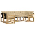vidaXL Ensemble de canapés d'extérieur 6 Pièces Blanc et Beige