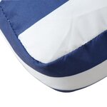 vidaXL Coussin de palette rayures bleues et blanches 80x80x12 cm tissu