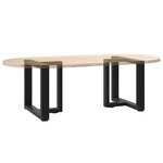 vidaXL Pieds de table basse en T  2 pièces  noir  50 x 25 x (42-43) cm  acier