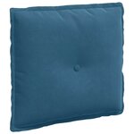 vidaXL Coussin de Dos Bleu 50 x 45 cm Tissu en velours côtelé