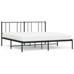 vidaXL Cadre de lit métal sans matelas avec tête de lit noir 183x213cm