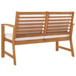 vidaXL Banc de jardin avec coussin crème 120 cm Bois solide d'acacia