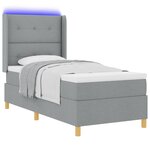 vidaXL Lit à ressorts avec matelas Gris clair 100 x 200 cm tissu