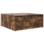 vidaXL Table basse avec tiroirs chêne fumé 100x100x40 cm