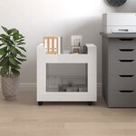 vidaXL Chariot de bureau Blanc brillant 60x45x60 cm Bois d'ingénierie