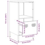 vidaXL Buffet rose 35x39x73 5 cm acier laminé à froid