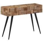 vidaXL Table console 110x34x80 cm teck de récupération massif