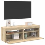 vidaXL Meubles TV avec lumières LED 2 Pièces Chêne sonoma 60x35x40 cm