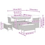 vidaXL Ensemble de canapé de jardin avec coussin 8 Pièces Noir