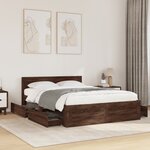 vidaXL Cadre de lit avec tête de lit chêne marron 140x200 cm