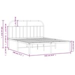 vidaXL Cadre de lit métal sans matelas avec tête de lit noir 135x190cm