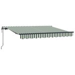 vidaXL Auvent Rétractable Vert et blanc 350 x 200 cm