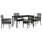 vidaXL Ensemble de salle à manger pour jardin 5 Pièces Noir polyrotin