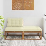 vidaXL Unité de canapé sectionnel avec coussin 2 Pièce Naturel