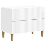 vidaXL Cabinet de chevet avec tiroir Blanc brillant 62 x 34 5 x 48 cm