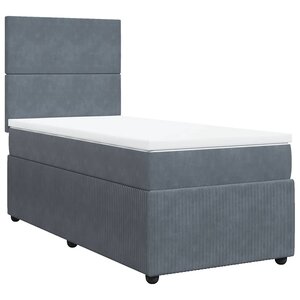 vidaXL Sommier à lattes de lit et matelas Gris foncé 90x200 cm Velours