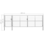 vidaXL Portillon Acier 500 x 125 cm Argenté