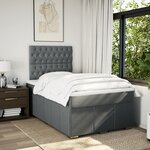 vidaXL Sommier à lattes de lit avec matelas Gris foncé 120x200cm Tissu